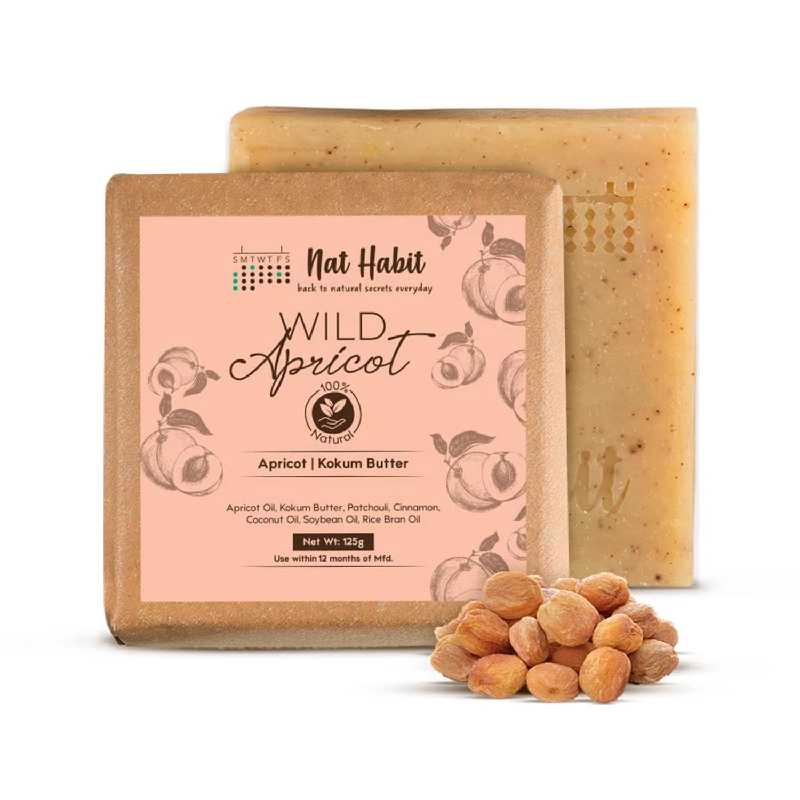 Nat Habit Wild Apricot Bath Soap, 125 g-1.webp